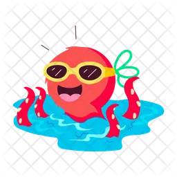 Pulpo nadando  Icono