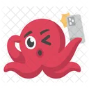 Pulpo rojo parpadeante  Icono