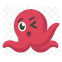 Pulpo rojo parpadeando  Icono