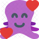 Pulpo Sonriendo Con Corazones Icono