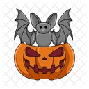 Pumpkin Bat Scary Icon