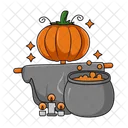 Pumpkin Cauldron Halloween Icon