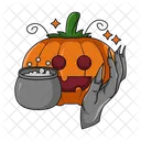 Pumpkin Cauldron Halloween Icon