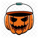 Pumpkin Bucket Pumpkin Halloween Icon
