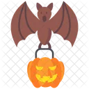 Pumpkin Bat Scary Spooky Icon