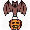 Pumpkin Bat Scary Spooky Icon