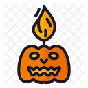 Pumpkin Candle Halloween Design Icon