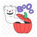 Pumpkin Ghost Ghost Bear Spooky Bear Icon