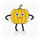 Pumpkin Mascot Vegetable Character Illustration Art Icon