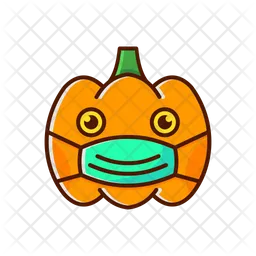 Pumpkin Mouth Mask Emoji Icon
