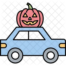 Pumpkin on car  Icon