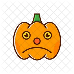 Pumpkin Sad Emoji Icon