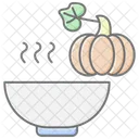 Pumpkin Soup Bowl Lineal Color Icon Icon