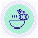 Pumpkin Soup Bowl Line Icon Icon