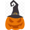 Pumpkin Wearing Witch Hat Witch Hat Halloween Pumpkin Icon