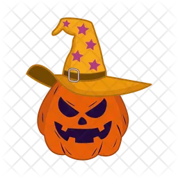 Pumpkin witch hat  Icon