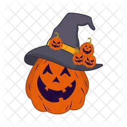 Pumpkin witch hat  Icon