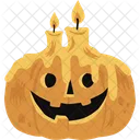 Pumpkin with candle  Icon