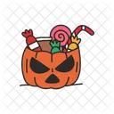 Pumpkin With Candy  Icon