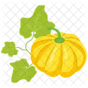 Pumpkin With Leaves  Icon