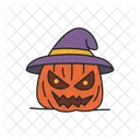 Pumpkin With Witch Hat  Icon