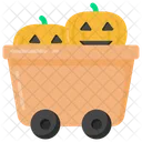 Halloween Cart Pumpkins Cart Halloween Fruits Icon