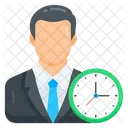 Punctual Employee Timely Worker Reliable Staff Icon