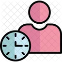 Punctual Man Clock Deadline Icon