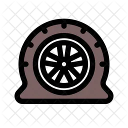 Punctured Tire  Icon