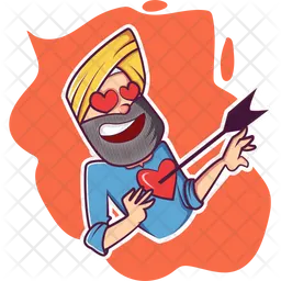 Homem punjabi apaixonado  Ícone