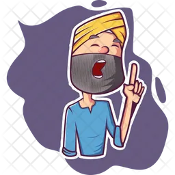 Punjabi Man Shouting Icon - Download in Sticker Style