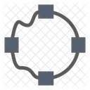 Puntos De Forma Trazado De Forma Puntos De Trayecto Icono