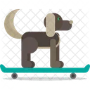 Puppy Riding On A Skateboard  Icon