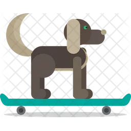 Puppy Riding On A Skateboard  Icon