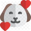 Puppy Smiling With Hearts  Icon
