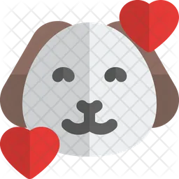 Puppy Smiling With Hearts Emoji Icon