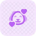 Puppy Smiling With Hearts Icon