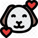 Puppy Smiling With Hearts Icon