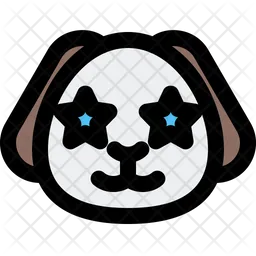 Puppy Star Struck Emoji Icon
