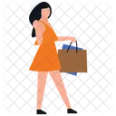 Purchasing Shopping Girl Leisure Time Icon