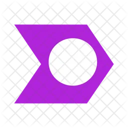 Purple arrow with blank circle  Icon