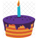 Purple Brown Birthday Cake  Icon