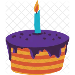 Purple Brown Birthday Cake  Icon