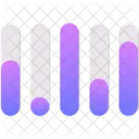 Purple gradient bars infographic chart  Icon