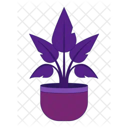Purple houseplant in flowerpot  Icon