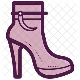 Purple Mesh Bootie Heel Women's Shoes  Icon