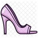 Purple Peep-Toe Heel Women's Shoes  Icon