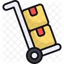 Push Cart Boxes Troley Icon