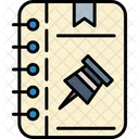 Push Pin Book Learning Icon