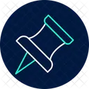 Push Pin Neon Glow Icon